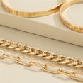 thumbnail image 4 of YOBEST Punk Letter Cuff Bracelets Set for Women, Gold Color Chain, Wedding Jewelry Accessories, 2025 New Fashion Bangles, 4 of 4