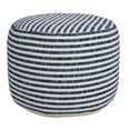 thumbnail image 4 of LR Home Oakley Round Blue/White Striped Indoor Small Pouf Ottoman, 14" H x 18" W, 4 of 8