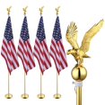 thumbnail image 1 of Yescom 8Ft Indoor Flag Pole Kit Eagle Topper Aluminum Gold Pole w/ Base US Flag 4 Pack, 1 of 11
