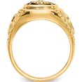 thumbnail image 2 of 14K Yellow Gold Aaa Diamond Men's Masonic Ring (Size 10) Made In United States y4035aaa, 2 of 5