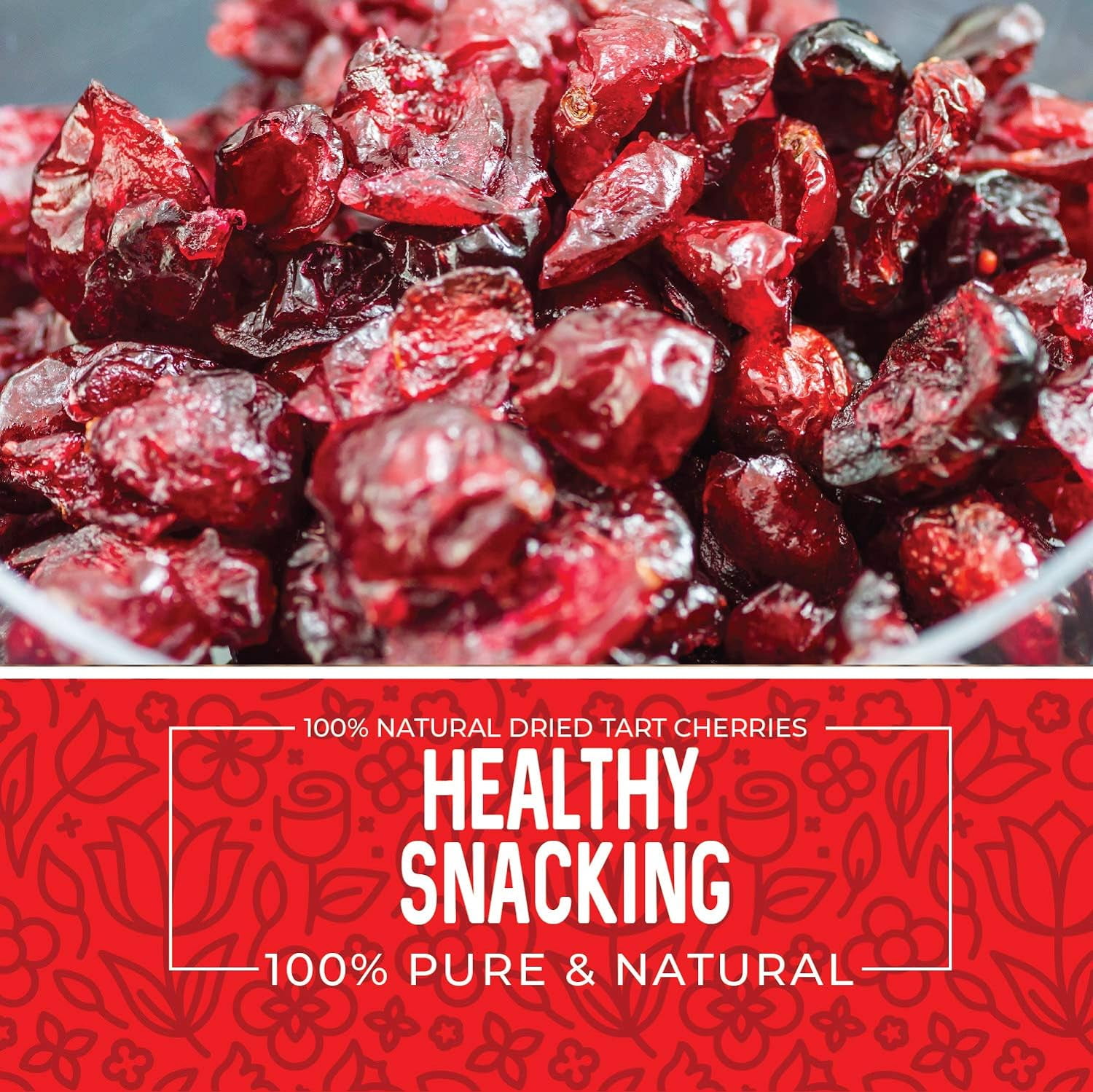 Herbaila Unsweetened Dried Montmorency Tart Cherries, 16 oz – No Added Sugar