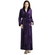 Womens Long Robes Soft Plush Waffle Fleece Bathrobes Nightgown Ladies Pajamas Sleepwear Housecoat