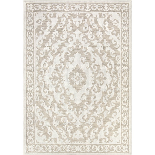 My Texas House Belford Reversible Indoor/ Outdoor Area Rug, Natural