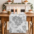 thumbnail image 2 of Table Runners 70 Inches Long Dress Scarves, Grey Flowers Farmhouse Coffee/Dining/Kitchen Table Decor, Holiday Table Runner, Vintage Pastoral Plants Rustic Leaves 13x70 Inch, 2 of 9