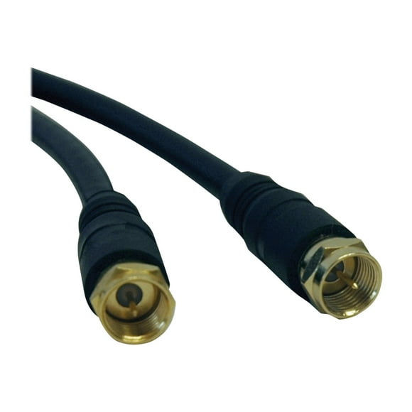 Eaton Tripp Lite Series RG59 Coax Cable with F-Type Connectors, 6 ft. (1.83 m) - RF cable - F connector male to F connector male - 6 ft - double shielded coaxial - black
