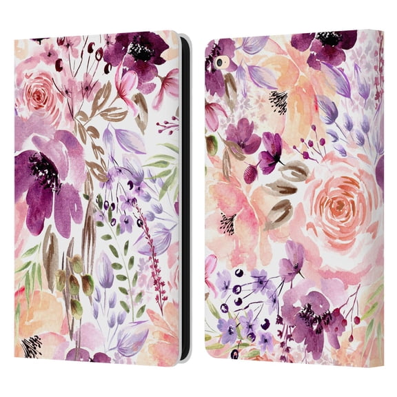 Head Case Designs Officially Licensed Anis Illustration Flower Pattern 3 Floral Chaos Leather Book Wallet Case Cover Compatible with Apple iPad Air 2 (2014)