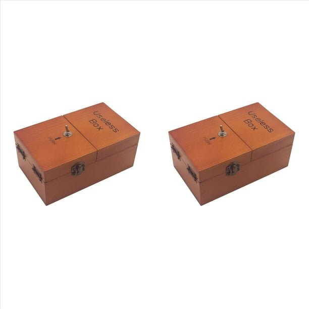 2X una Caja Inútil con Sorpresas Caja Inútil de Madera Juguete Completamente Montado para Adultos y Niños Color Madera Oscura