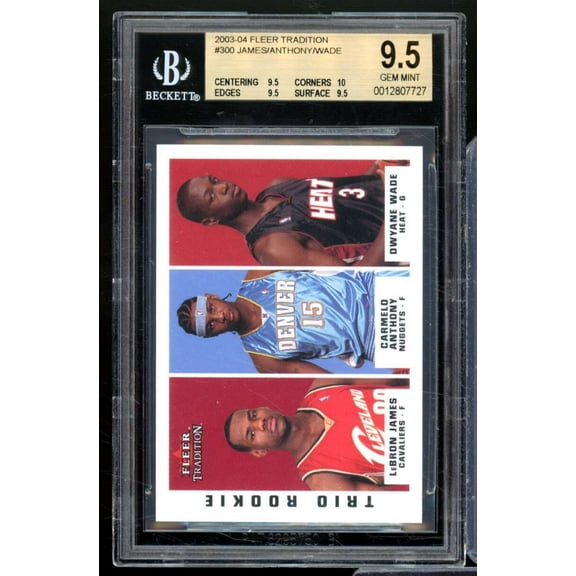 Lebron James/Anthony/Wade Rookie Card 2003-04 Fleer Tradition #300 BGS 9.5