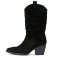thumbnail image 2 of Alpine Swiss Kayla Womens Western Slouch Boots Mid Calf Block Heel Cowboy Boots, 2 of 7
