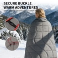 thumbnail image 2 of Printed Packable Camping Blanket 79 x 55 in, Waterproof Feature Wearable Travel Throw with Ripstop Carry Bag, Gray, 2 of 8