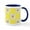 White/Navy Inside, variant on CafePress - Daisy Flower Pattern Yellow Mug - 11 oz Ceramic Mug - Novelty Coffee Tea Cup
