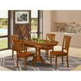 thumbnail image 2 of East West Furniture Portland 5-piece Dining Set with Wood Seat in Saddle Brown, 2 of 6