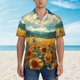 thumbnail image 2 of Balery Field Style Bicycle Young Sunflower Camisas hawaianas de manga corta para hombre, camisas playeras de corte holgado, camisas de vacaciones con botones,Large, 2 of 7