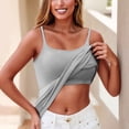 thumbnail image 2 of Nestiefly Tank Tops with Built in Bras for Womens 2026 Summer Camisole Adjustable Spaghetti Strap Padded Shelf Bra Cami Tops Light Gray XL, 2 of 6