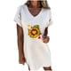 thumbnail image 1 of Vestido de falda corta con estampado de manga corta y cuello en V de moda sexy para mujer Pompotops ghjkhdj17225, 1 of 5