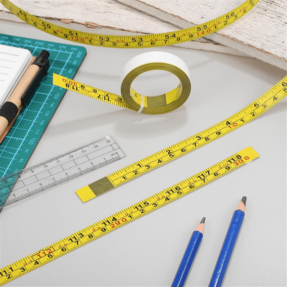 2 Rolls Self Adhesive Measuring Tape Metric Tape Measure Peel and Stick Ruler Tapes for Woodworking Drafting Table Saw