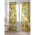 thumbnail image 2 of Sheer Curtains 96 Inches Long 2 Panels Set for Living Room, Lemon Semi Sheer Curtains for Windows, Farmhouse Vintage Summer Retro Fruits Yellow Brown Voile Window Treatments Rod Pocket Curtain, 2 of 7