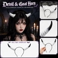 thumbnail image 2 of Halloween Horn Headband, Curved Ram Goat Style Hair Hoop with Sculpted Texture, Fantasy Costume for Cosplay Party Carnival (White), 2 of 5