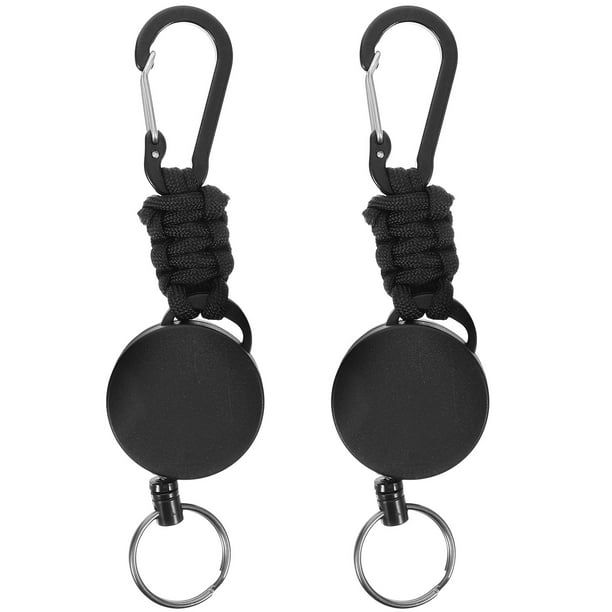 2 llaveros retráctiles con mosquetón antipérdida, llavero colgante para escalada.
