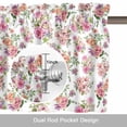 thumbnail image 6 of Pink Ombre Spring Floral Kitchen Curtain Valances for Windows Farmhouse Short Curtains, Summer Flowers Botanical Rod Pocket Valance Curtain for Bedroom Cafe Living Room 60"x18", 6 of 8