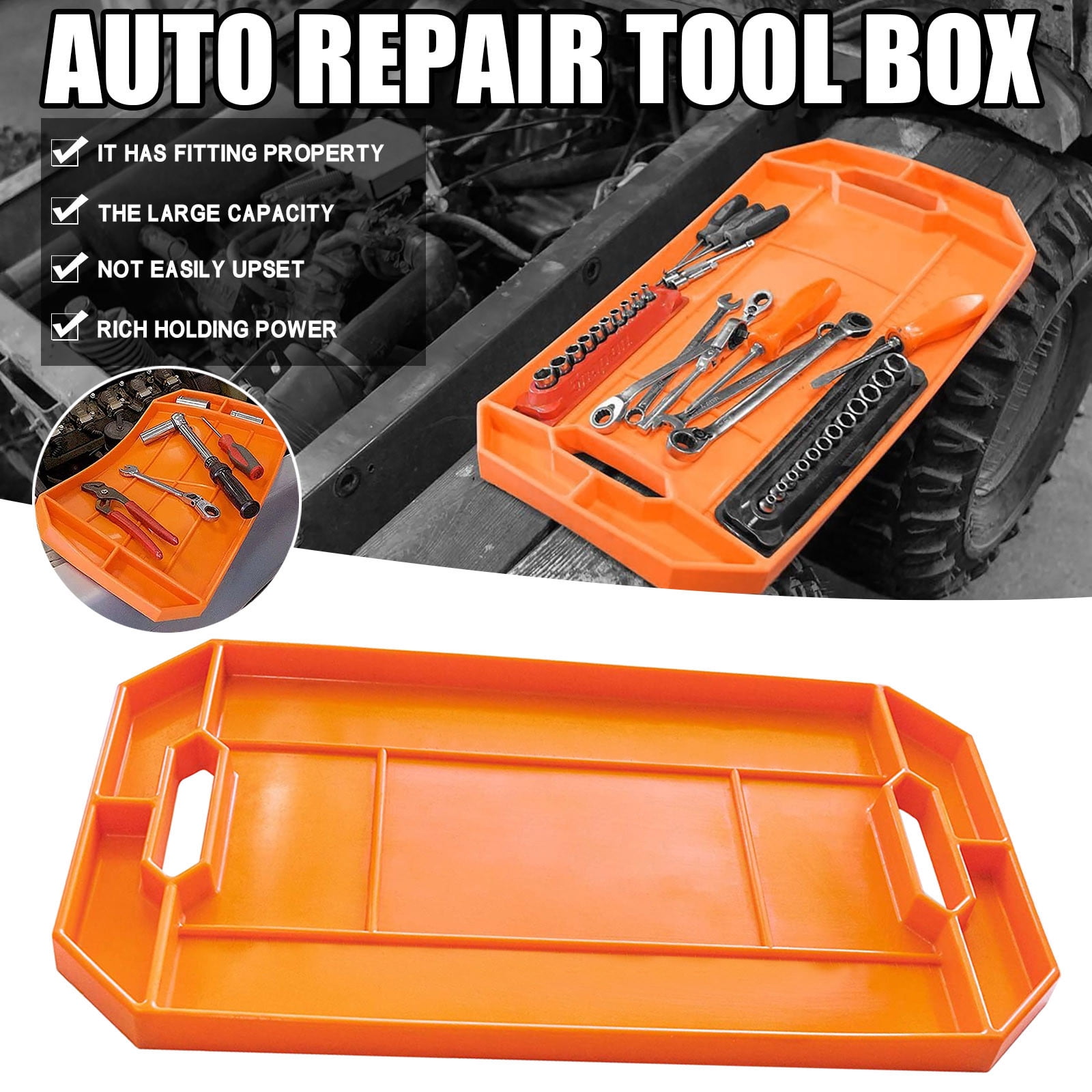 Premium Tool Holder Mats Easy Clean Up Red No Magnets Grip Mat Non-Slip Flexible Tray Tool Box Organizer 