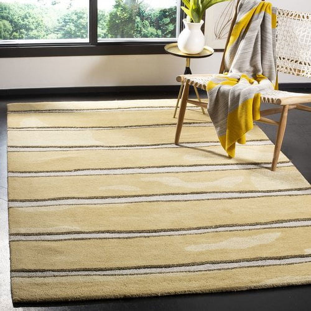 SAFAVIEH Martha Stewart Chalk Stripe Area Rug, Toffee Gold, 9'6" x 13'6"