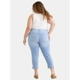 thumbnail image 3 of Terra & Sky Women's Plus Size High Rise Capri Jeggings, Sizes 0X-5X, 3 of 5