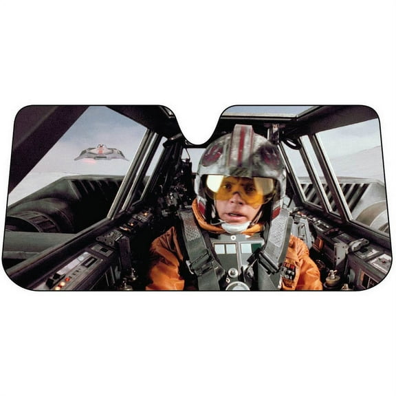 Plasticolor Luke Skywalker 58” x 27.5” Universal Fit Accordion Automotive Sunshade, 1 Pk