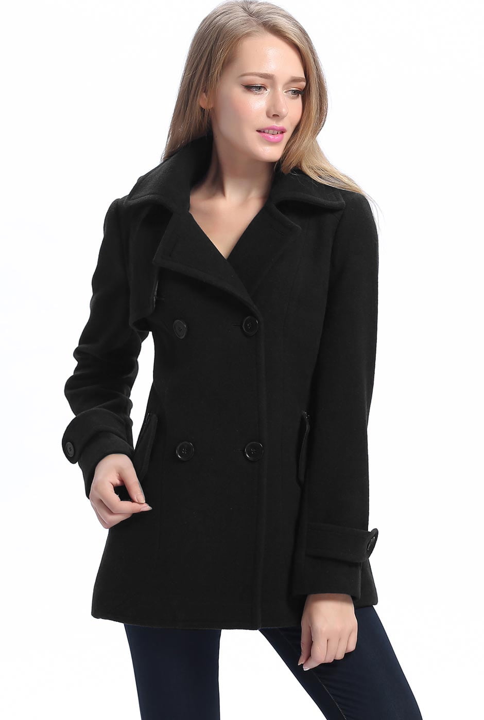 Regular, Plus Size & Short BGSD Womens Daisy Wool Blend Toggle Coat 