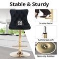 thumbnail image 6 of Swivel Bar Stools Set of 2, Adjustable Counter Height Barstools with Nailheads Trim, Button Tufted Back and Golden Footrest, Velvet Bar Chairs for Home Bar Kitchen Island, Black, 6 of 7