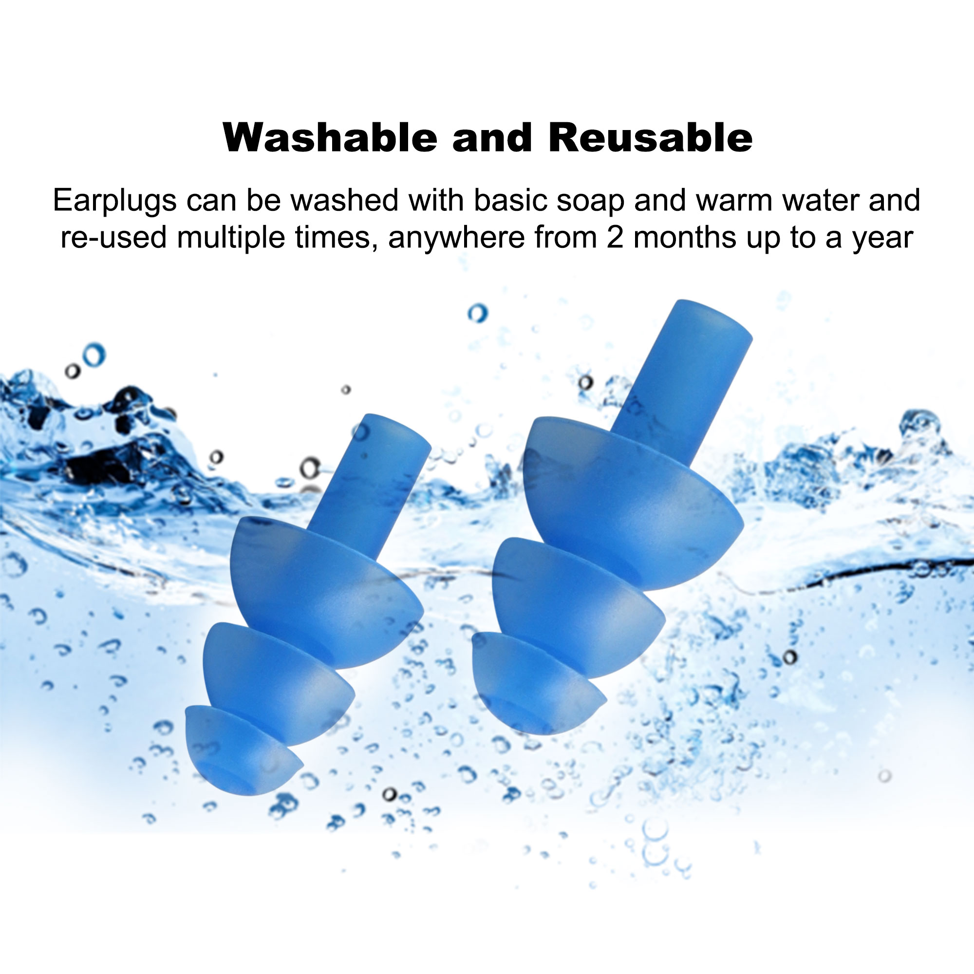 Unique Bargains 3 Pair Waterproof Ear Plugs Soft Silicone Swimming Earplugs for Men Women