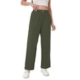 thumbnail image 1 of TaTaai Women's Casual Solid Corduroy Long Pants Elastic Waist Sweatpants with Pockets Soft Thick Fabric Daily Wear Trousers Gift, 1 of 4
