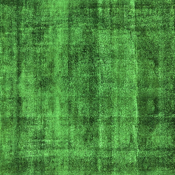 Ahgly Company Indoor Square Oriental Green Industrial Area Rugs, 5' Square
