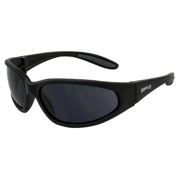 Global Vision Hercules 1 Wraparound Motorcycle Riding Glasses for Men Z87.1 Scratch-Resistant Black Frame w/ Super Dark Lens