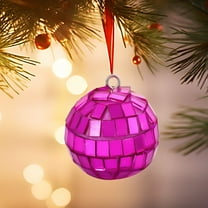 Sahpxhe Foam Christmas Ball Hanging Ornaments for Holiday Party Christmas Tree Decoration, Christmas Ball with Soft Bright 1.57Inch Pink