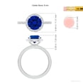 thumbnail image 5 of ANGARA Lab Grown 2.2 Ct Round Blue Sapphire Halo Engagement Ring for Women in 14K White Gold (Size-8mm) | September Birthstone, Anniversary, Jewelry Gift for Women | Lab-Grown Blue Sapphire Ring, 5 of 8