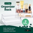 thumbnail image 2 of Clear Spice Rack (2-Pack) – 3-Tier Acrylic Organizer for Cabinet – Deep Spice Shelf – 10.4 x 9.6 x 4 Inches – Holds Seasoning and Condiments, 2 of 4