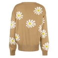 thumbnail image 5 of Cardigan Sweaters for Women Open Front Blouses Cute Crew Neck Sweater Daisy Long Sleeve Tops Button Down Cardigans, 5 of 5
