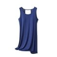thumbnail image 2 of ALLLIST Blue Womens Pajamas Sets Clearance with Chest Pad Solid Soft V-Neck Modal Sleeveless Sleepwear Tops Lounge Dress for Women, 2 of 3