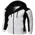 thumbnail image 2 of EIMELI Men‘s Hoodie Pullover Jacket  Contrt Color Long Sleeve Zipper Closure Sweatshirt Loose Drawstring Coat, 2 of 5
