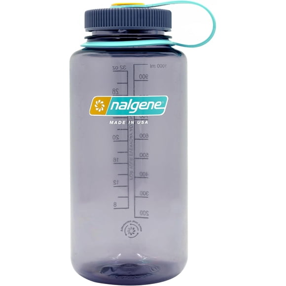 Nalgene Sustain Tritan BPA-Free Water Bottle Made with Material Derived from 50% Plastic Waste, 32 OZ, Wide Mouth, Aubergine