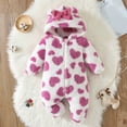 thumbnail image 2 of Baby Boy Jumpsuit Cute Print Onesie Baby Long Sleeve Zipper Bear Ear Hooded Romper Warm Baby Boy Clothes Baby Clothes for Girls 0-3 Months, 2 of 9