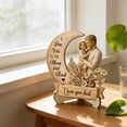 thumbnail image 5 of Wooden Parent Figurine Heart Shaped I Love You Mom and Dad Desk Decor Gift for Fathers Day Mothers Day Birthday Thanksgiving, 5 of 8