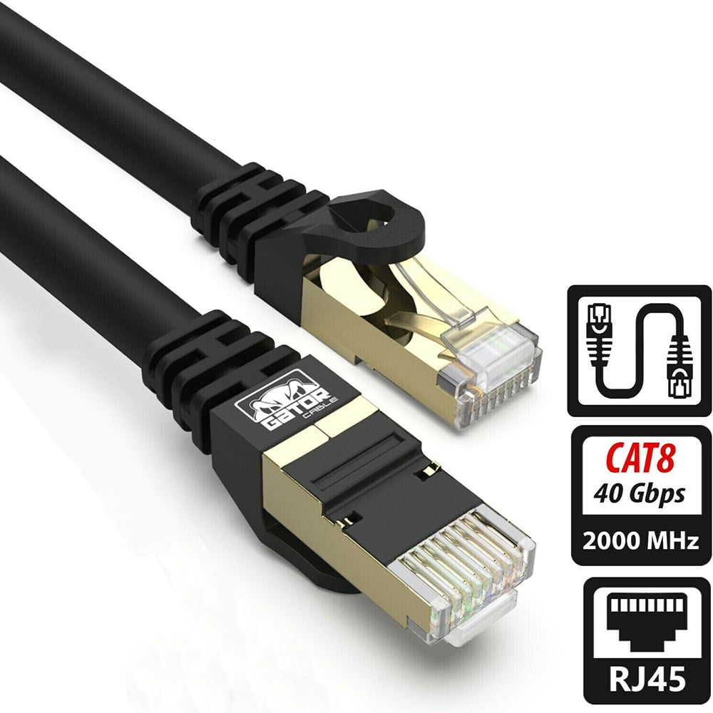 Cat8 Ethernet Cable-85FT, Gold-Plated RJ45 Connector, 26AWG, 40Gbps,  2000Mhz, High-Speed Internet Cable for Gaming, Streaming and Office Use