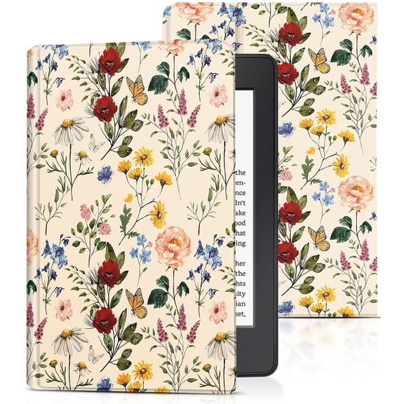 Wazzasoft for Kindle Paperwhite 10th Generation Case 2018 Release 6" for Women Girls Cute Folio Cover Fashion Design Girly Kawaii Flower Floral Teens for Kindle Paperwhite 2018 Case 6 Inch PQ94WIF