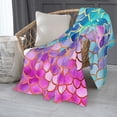 thumbnail image 2 of PHELIKA Colorful Mermaid Scales 01 All Season Soft Throw Blanket Lightweight Flannel Fleece Blankets 50"x40", 2 of 8
