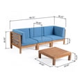 thumbnail image 3 of Noble House Oana Outdoor Modular Sofa & Table Set Teak, 3 of 10