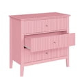 thumbnail image 3 of Cozy Home Pink 3 Drawer Dresser, Painted Tall Wood Nightstand with Storage, for Bedroom Hallway Living Room Entryway Office, 3 of 8