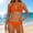 Orange, variant on Hduncf Women's Triangle Ruched Bikini Set Solid Color Two Piece Swimsuit Halter Bathing Suit Blue XXL