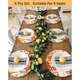 thumbnail image 4 of 15 Inch Round Placemats Set of 6, Orange Pumpkins Fall Non Slip Heat Insulation PP Table Mats, Thanksgiving Botanical Maple Leaves Falling Washable Place Mats for Kitchen Dining Party Table Decor, 4 of 7
